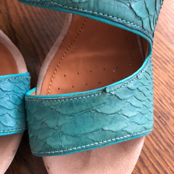 Geox D Nurit B Turquoise Python Platform Sandals - Picture 5 of 8
